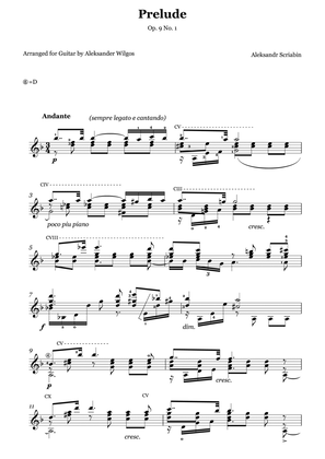 Aleksandr Scriabin - Prelude Op. 9 No. 1, transcr. for guitar