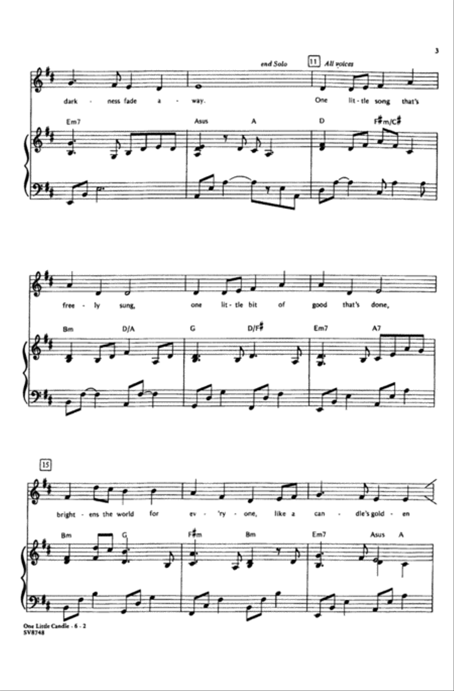 One Little Candle Choir scores gallery preview page 2