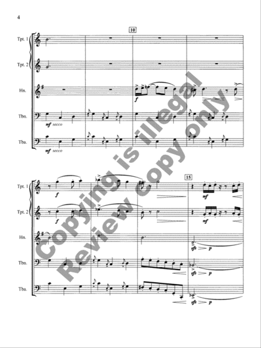 Two Fanfares and a Carol Brass Quintet scores gallery preview page 5