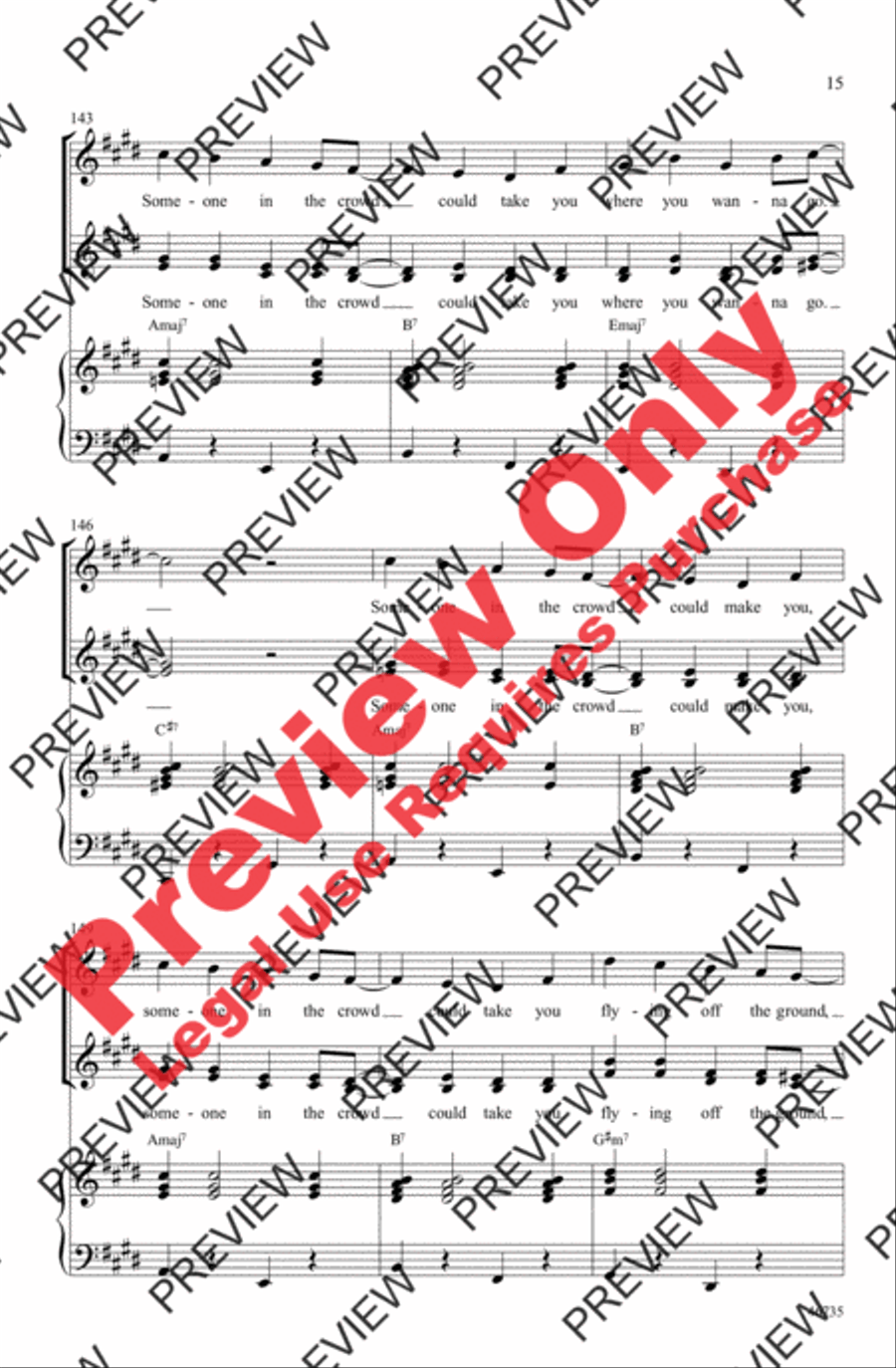 Someone in the Crowd by Pasek and Paul SSAA - Sheet Music page 15