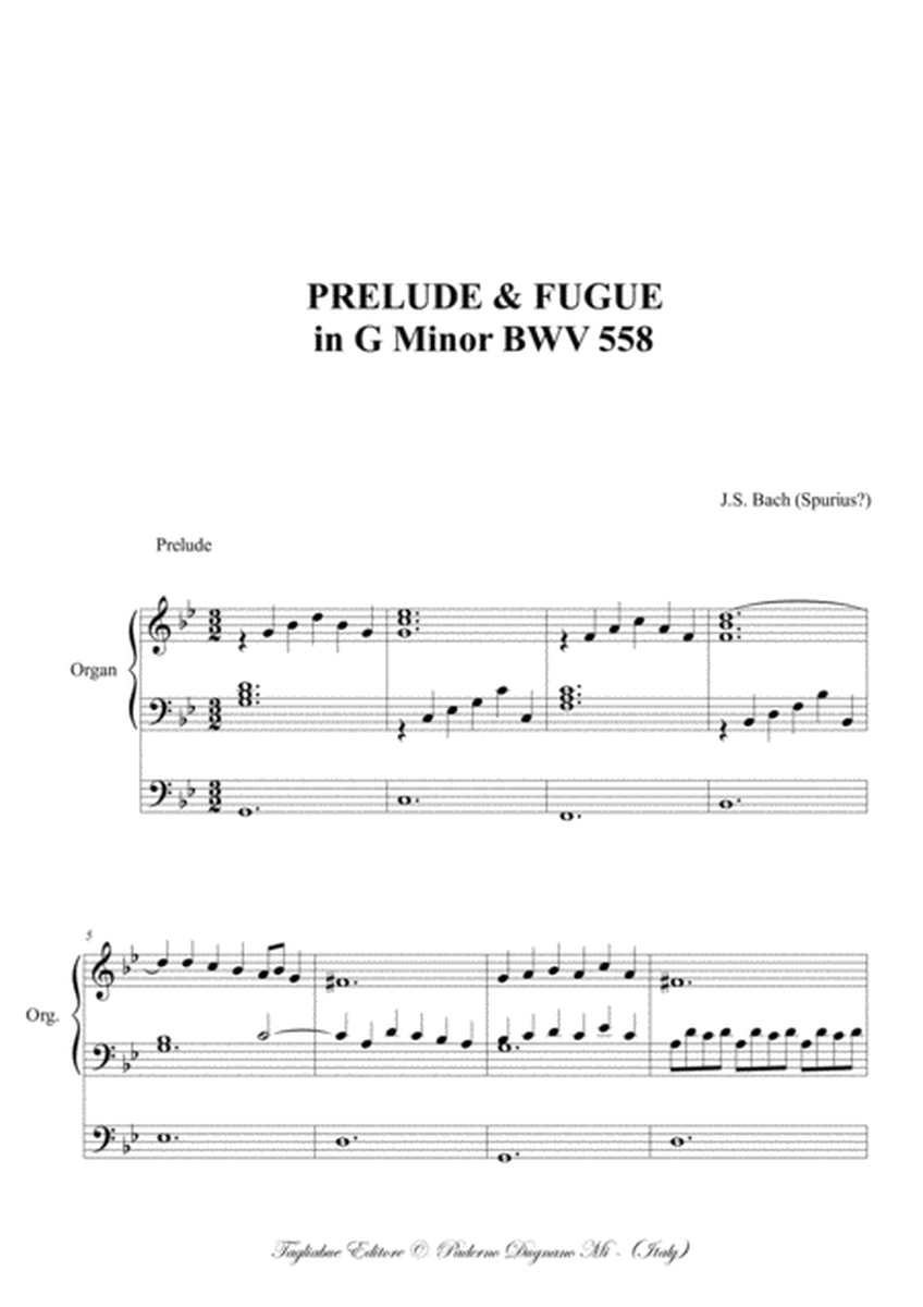 PRELUDE & FUGUE in G Minor - BWV 558 - For Organ 3 staff image number null