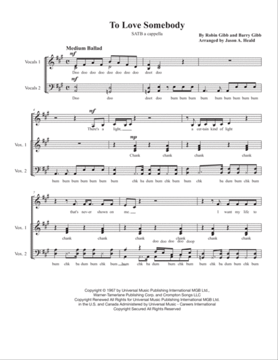 To Love Somebody 4-Part scores gallery preview page 3