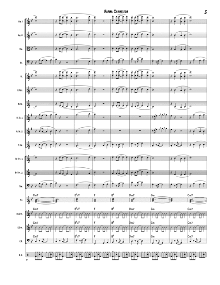 Karma Chameleon Concert Band scores gallery preview page 5