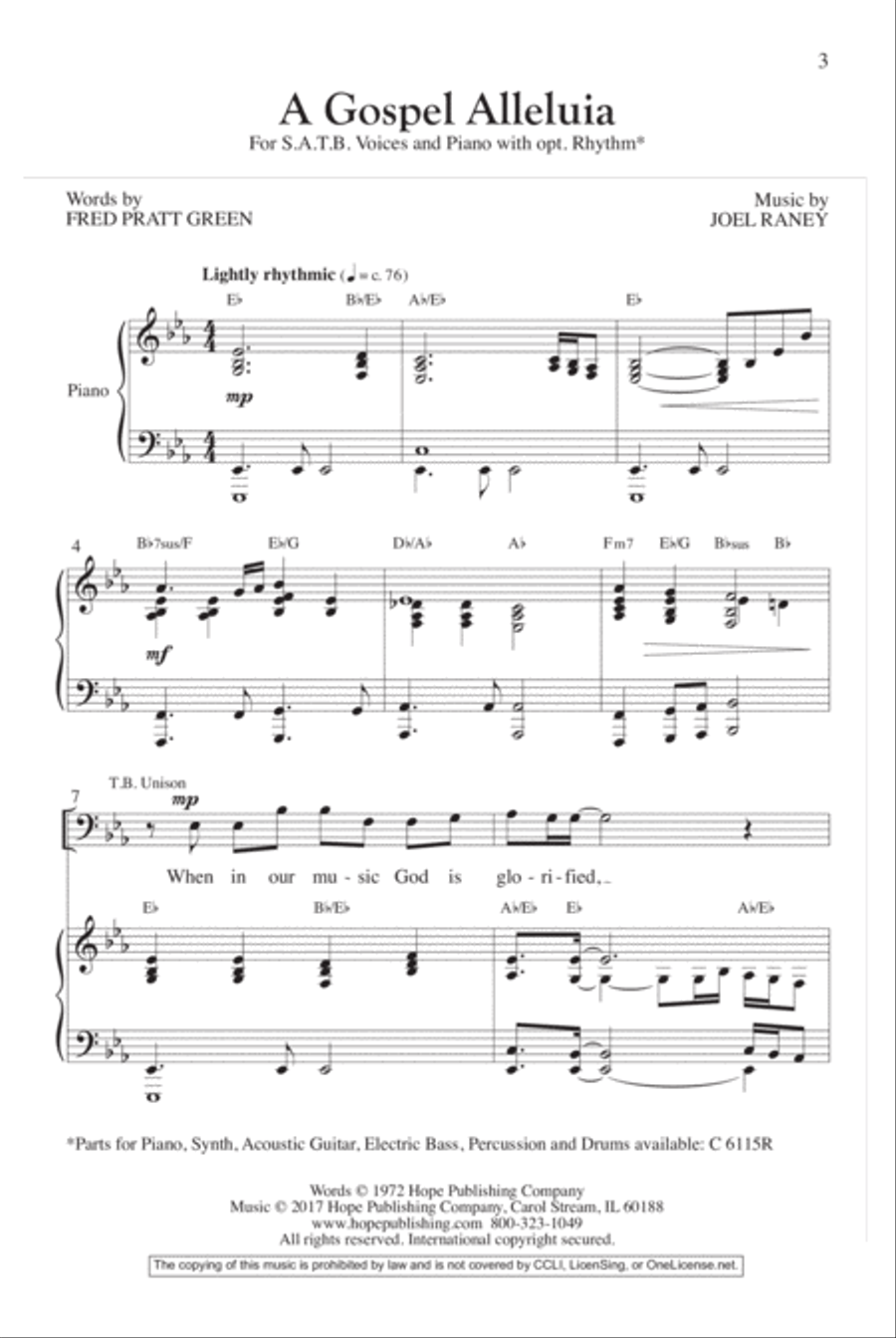 A Gospel Alleluia 4-Part scores gallery preview page 2