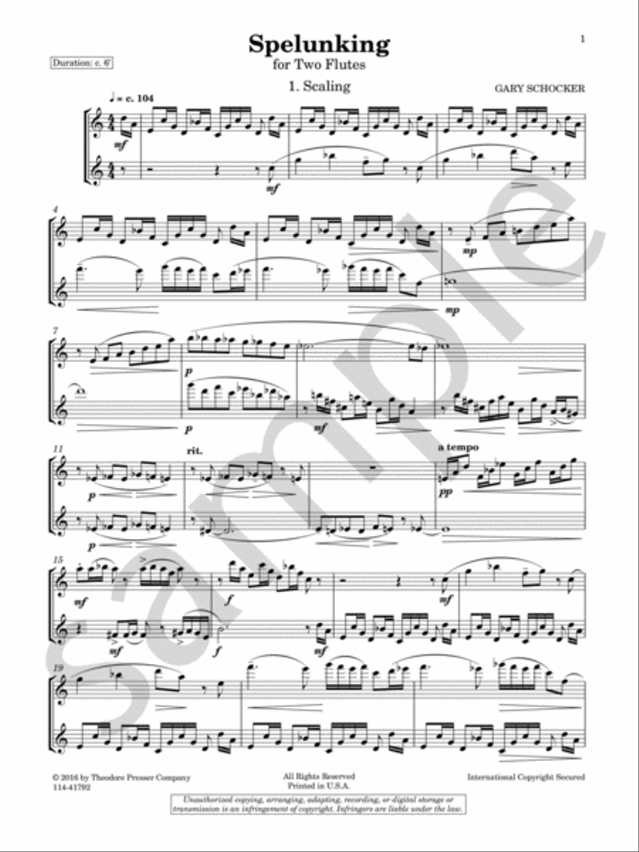 Spelunking Spelunking Flute Duet scores gallery preview page 3