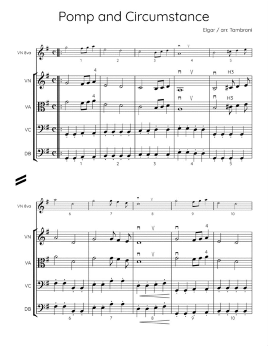 Pomp & Circumstance String Orchestra scores gallery preview page 2