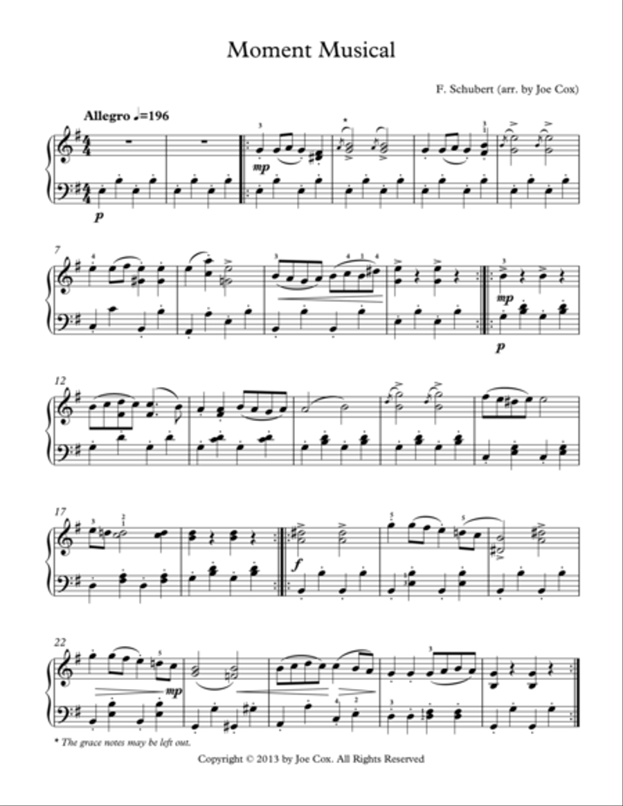 Moment Musical Moment Musical Piano Method scores gallery preview page 1