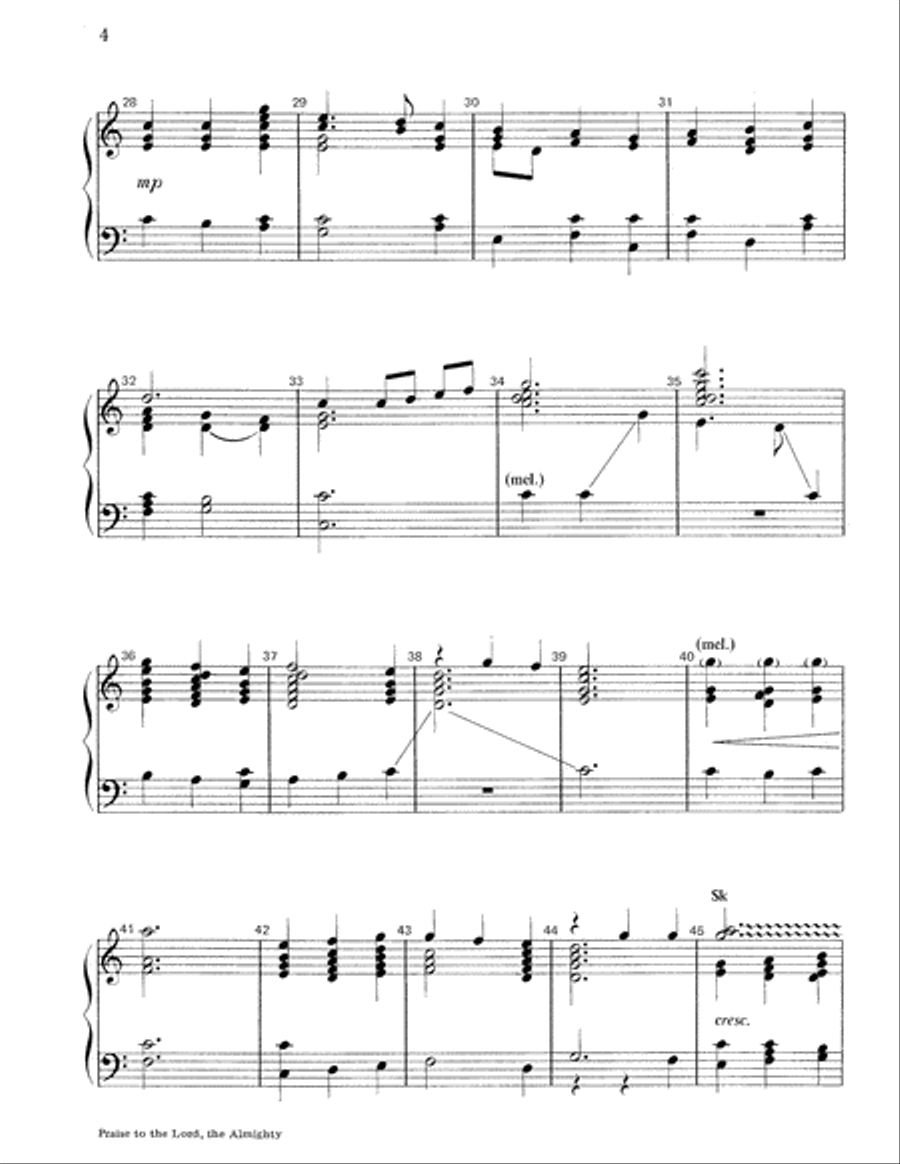 Praise to the Lord the Almighty 3-Octaves scores gallery preview page 4
