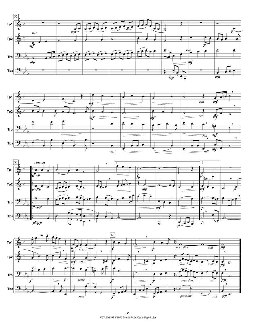 Chtic Aby Spal (Wanting Him to Sleep) - A Czech Christmas Lullaby Carol Brass Ensemble scores gallery preview page 2