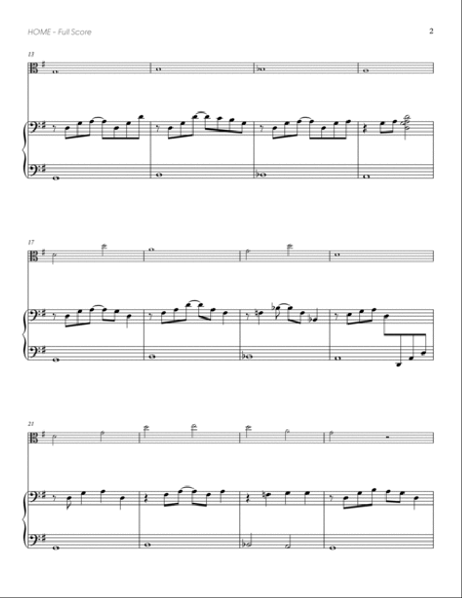 Home (Easy Ver.) (from DELTARUNE) (for Solo Viola with Piano Accompaniment) Piano Accompaniment scores gallery preview page 3