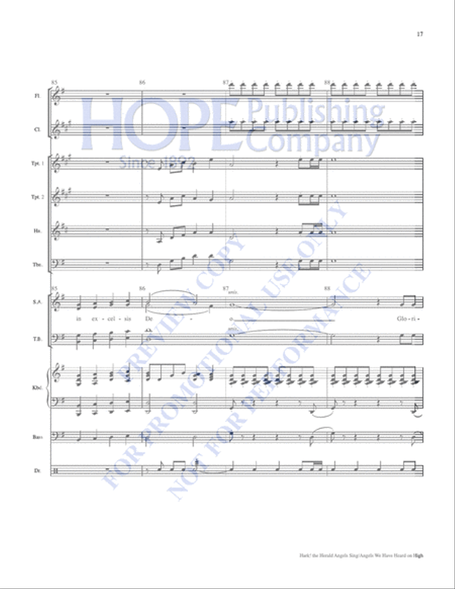 Hark! the Herald Angels Sing with Angels We Have Heard on High Choir scores gallery preview page 17