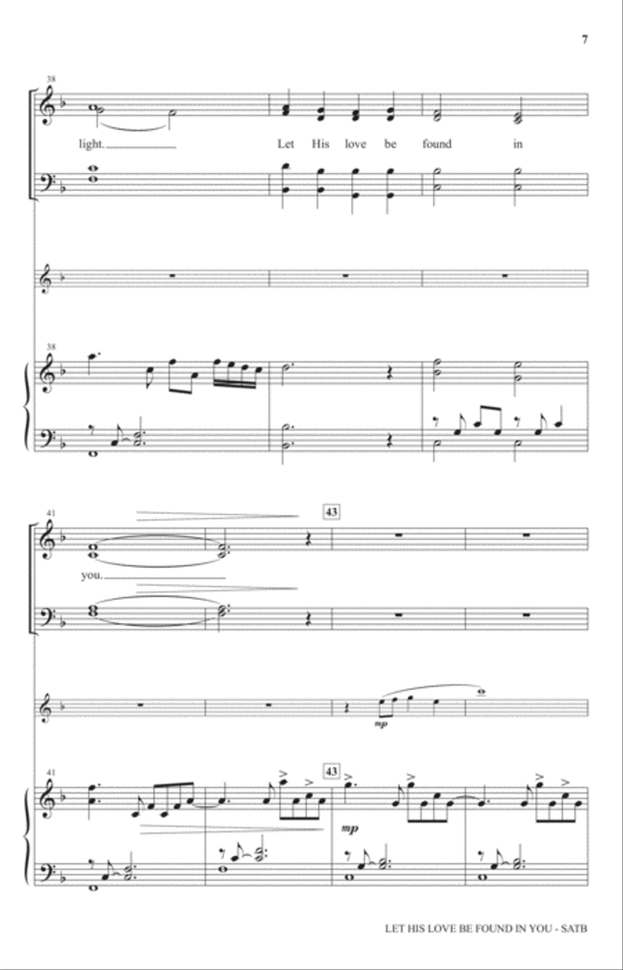 Let His Love Be Found In You 4-Part scores gallery preview page 6