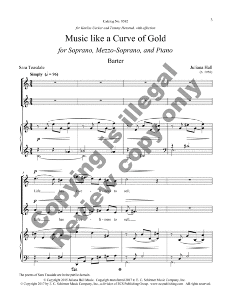 Music Like a Curve of Gold Mezzo-Soprano Voice scores gallery preview page 12