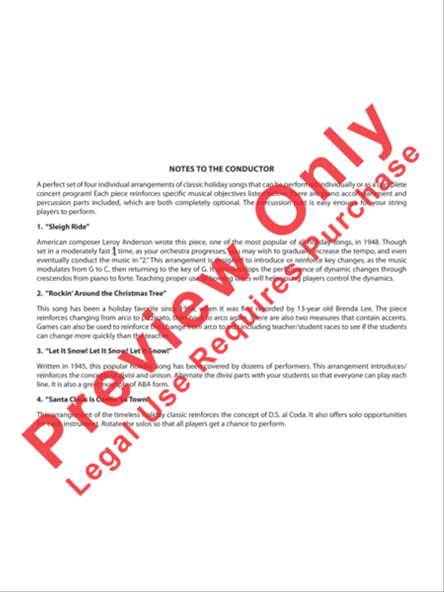 Holiday Short Cuts 1 Holiday Short Cuts 1 String Orchestra scores gallery preview page 3