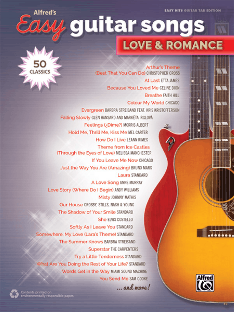 Alfred's Easy Guitar Songs -- Love & Romance Electric Guitar scores gallery preview page 1