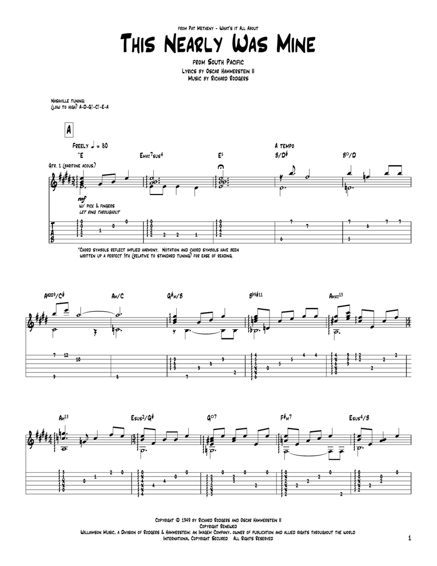 This Nearly Was Mine This Nearly Was Mine Acoustic Guitar scores gallery preview page 1