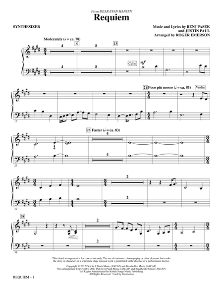 Requiem (from Dear Evan Hansen) (arr. Roger Emerson) - Synthesizer