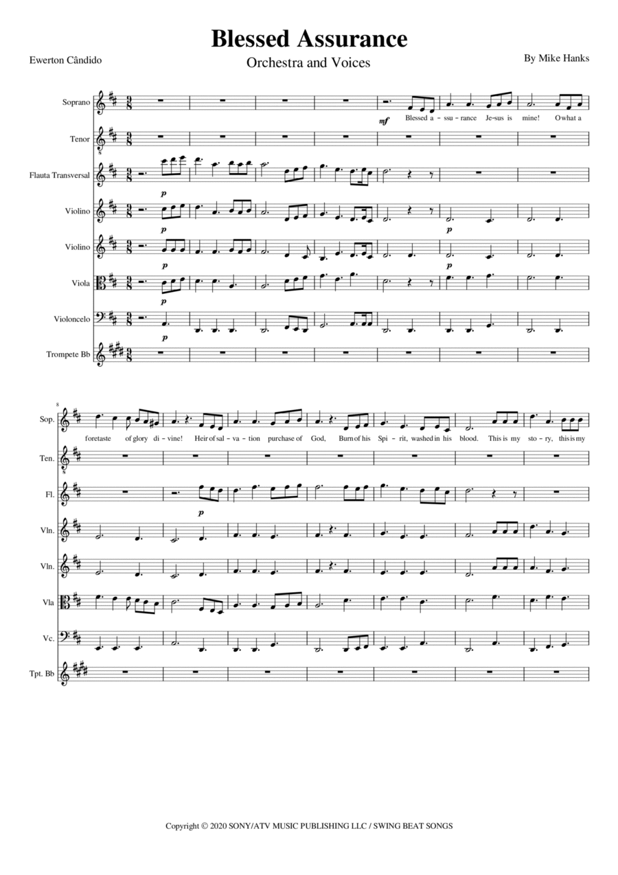 Blessed Assurance Choir scores gallery preview page 1