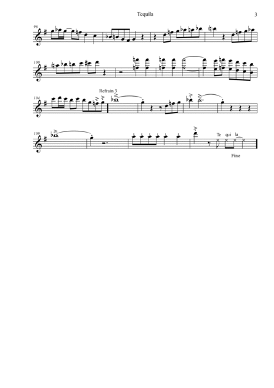 Tequila Tenor Saxophone scores gallery preview page 3