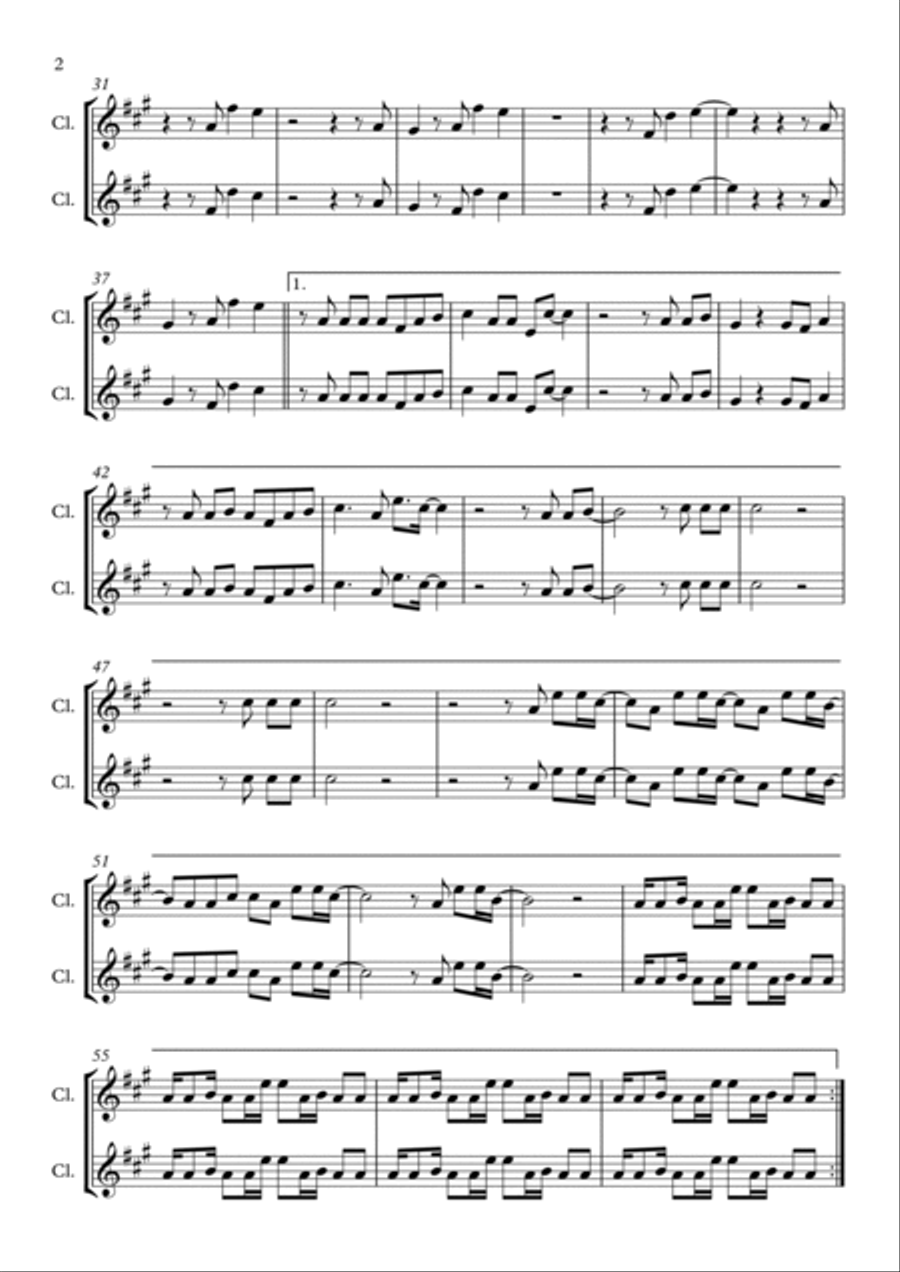 Faded Clarinet Duet scores gallery preview page 2