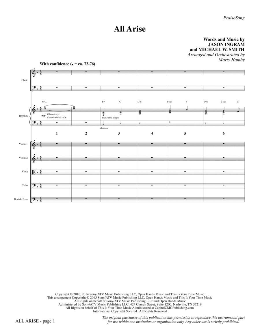 All Arise - Full Score Choir scores gallery preview page 1
