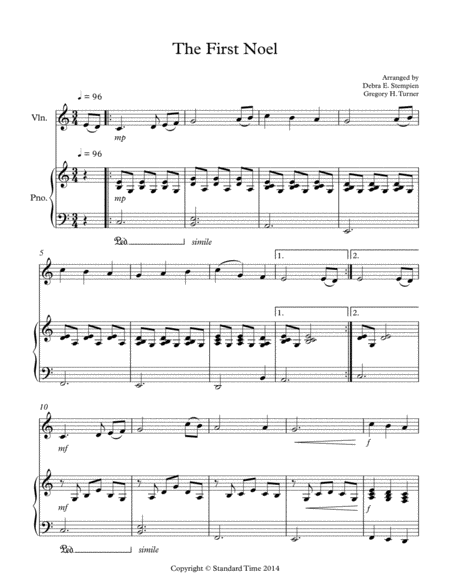 The First Noel for Violin Solo with Piano Accompaniment image number null