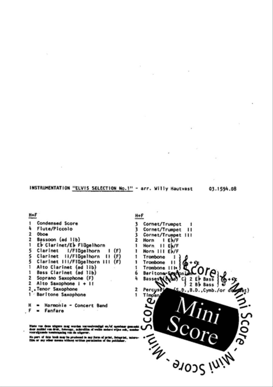 Elvis Selection No.1 Concert Band scores gallery preview page 3