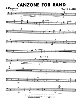 Canzone For Band - 3rd Trombone