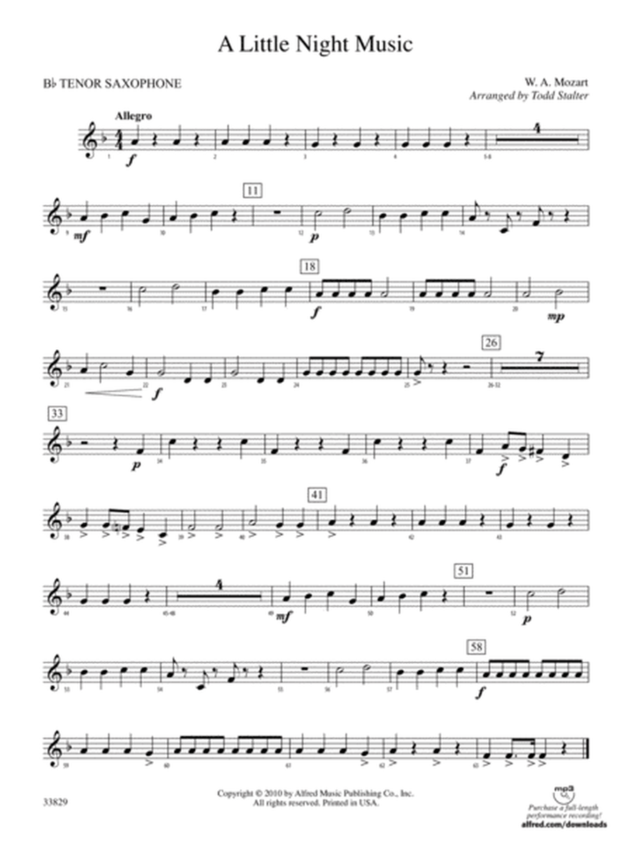 A Little Night Music: B-flat Tenor Saxophone