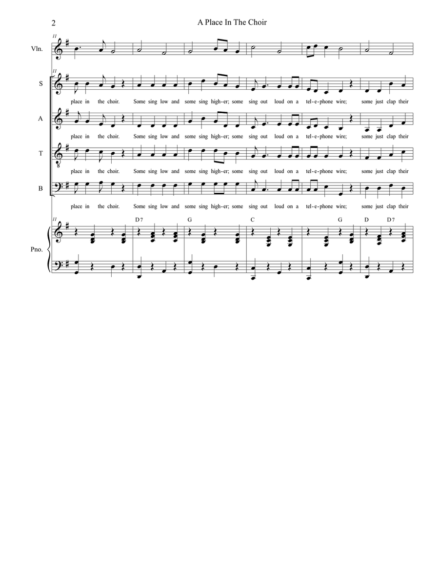 A Place In The Choir 4-Part scores gallery preview page 2
