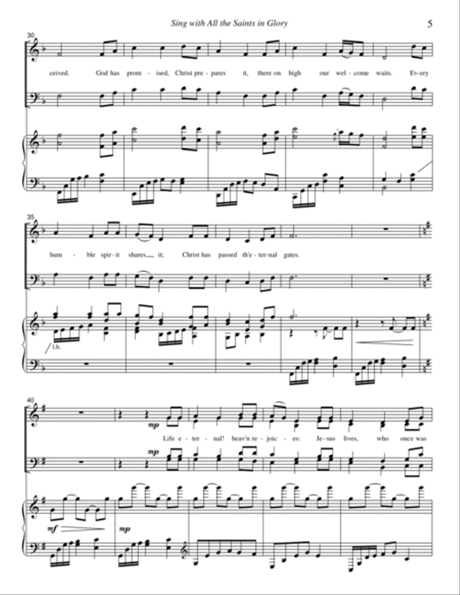 Sing With All the Saints in Glory 4-Part scores gallery preview page 5