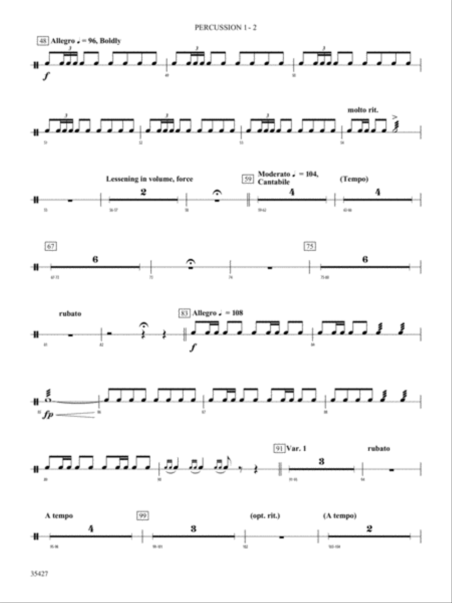Fantasie Brillante: 1st Percussion Concert Band scores gallery preview page 2