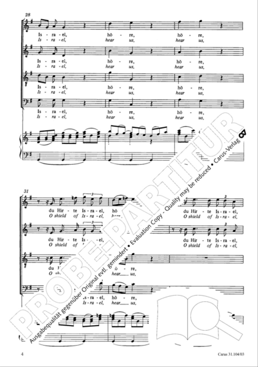 O shield of Israel, hear us (Du Hirte Israel, hore) TB scores gallery preview page 5
