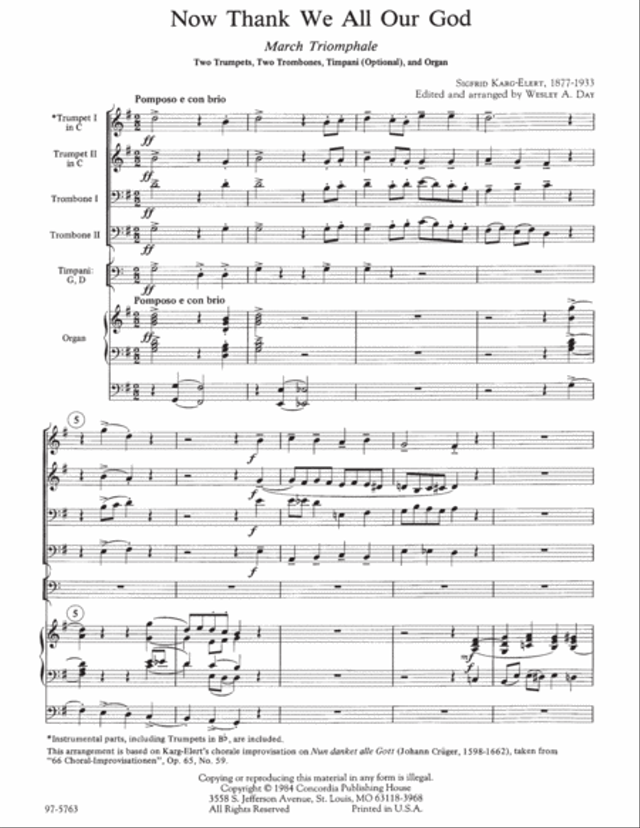 Now Thank We All Our God (Karg-Elert) Trombone scores gallery preview page 2