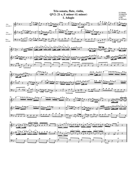 Trio sonata QV 2:21 (arrangement for 3 recorders)