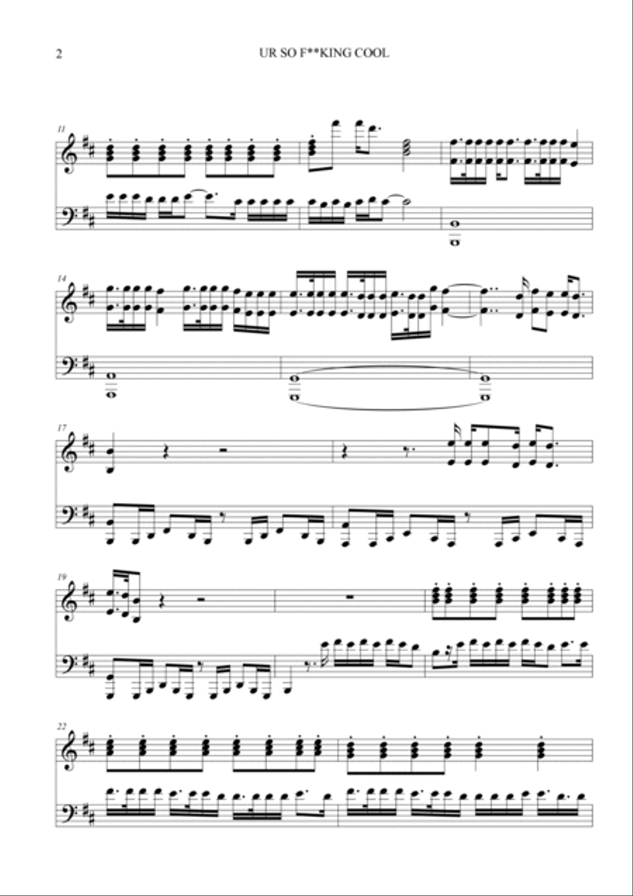 Ur So F King Cool Ur So F King Cool Piano Solo scores gallery preview page 2