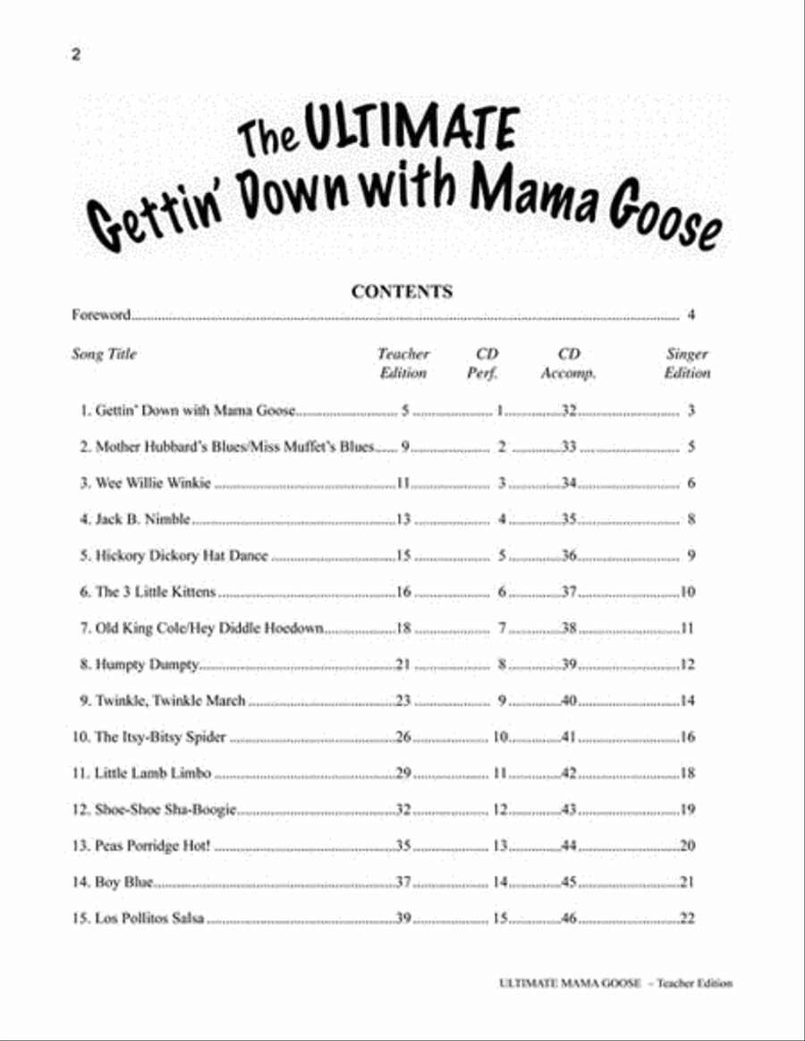 The Ultimate Gettin' Down With Mama Goose Unison Choir scores gallery preview page 2