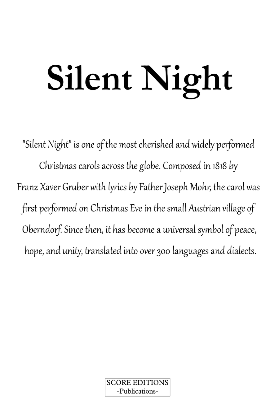 Silent Night (Franz Gruber) for Trumpet in B-flat and Piano Chamber Music scores gallery preview page 3