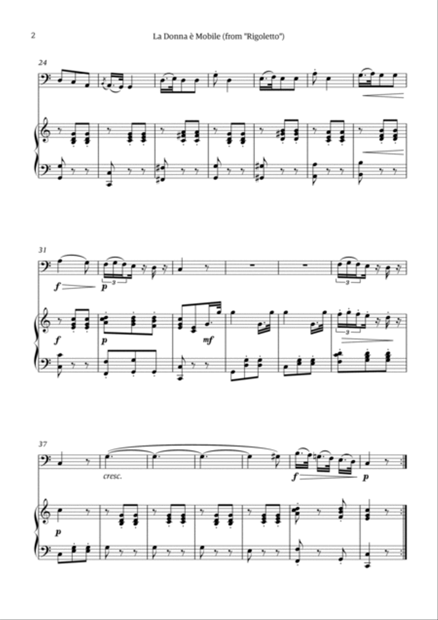 La Donna è Mobile Chamber Music scores gallery preview page 2