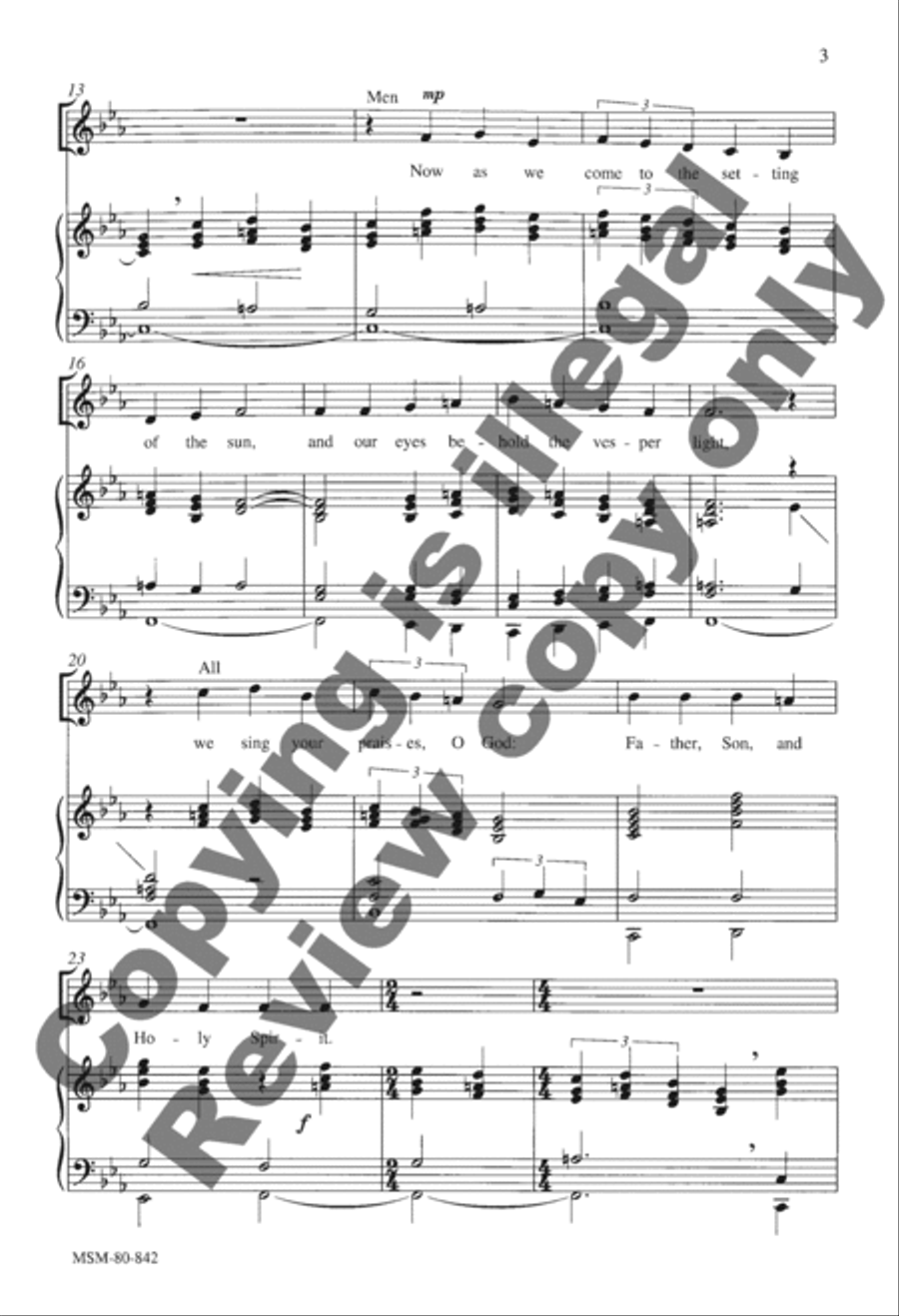 O Gracious Light Unison Choir scores gallery preview page 3