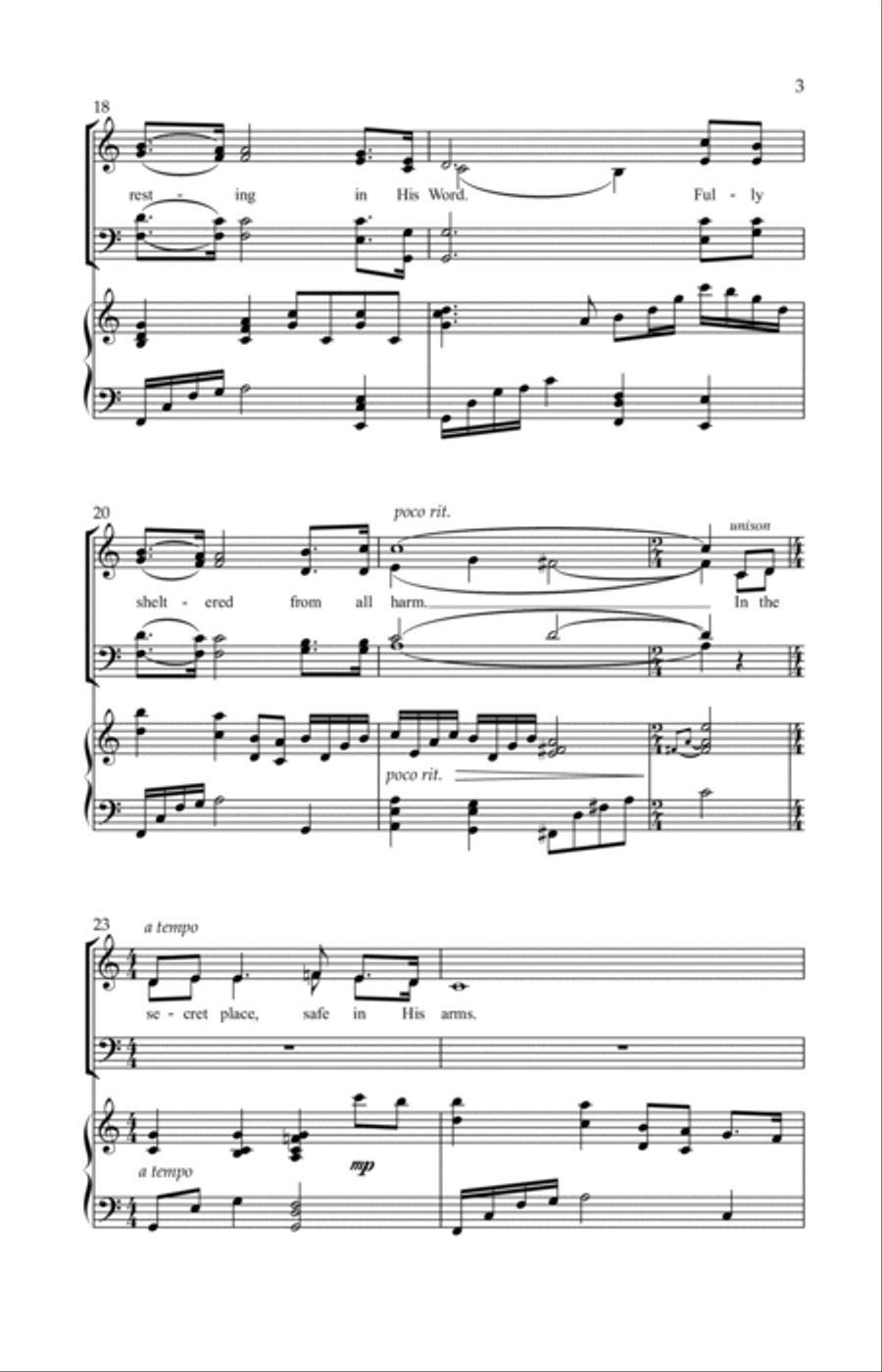 In The Secret Place In The Secret Place 4-Part scores gallery preview page 4