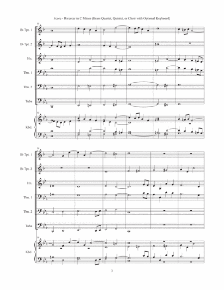 Ricercar in C Minor (Brass Quartet, Brass Quintet, or Brass Choir) image number null