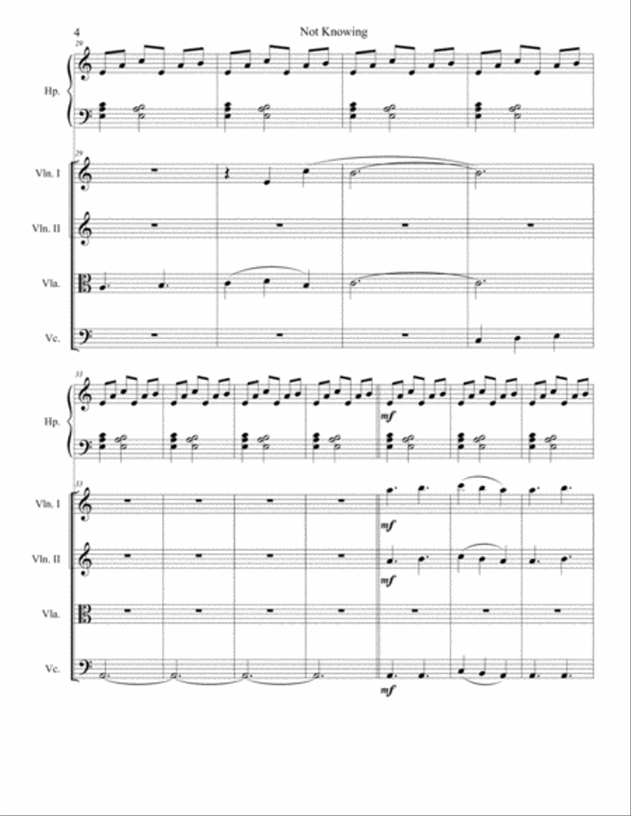 Not Knowing For String Orchestra String Orchestra scores gallery preview page 4