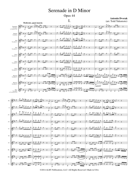 Serenade, Op. 44 for Saxophone Choir image number null