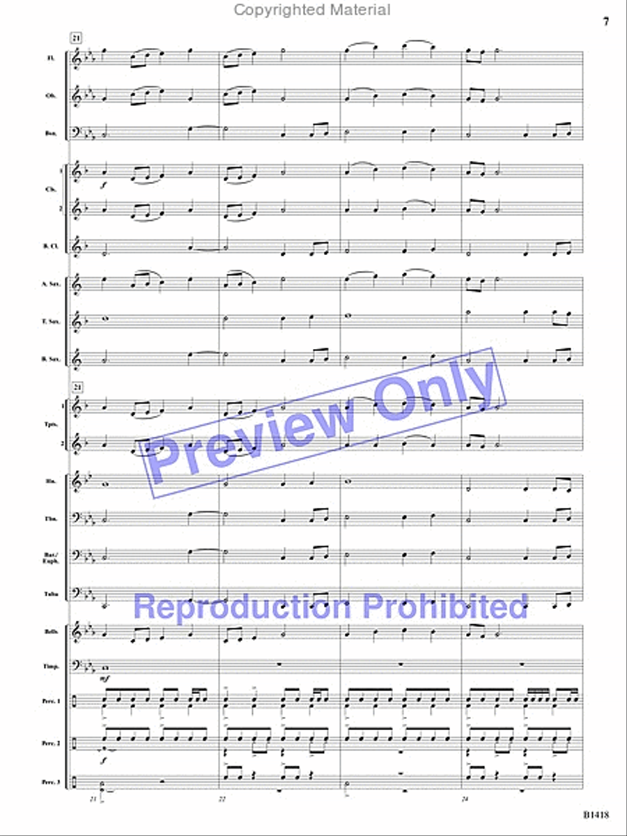 Along the Beaches of Normandy Concert Band scores gallery preview page 6