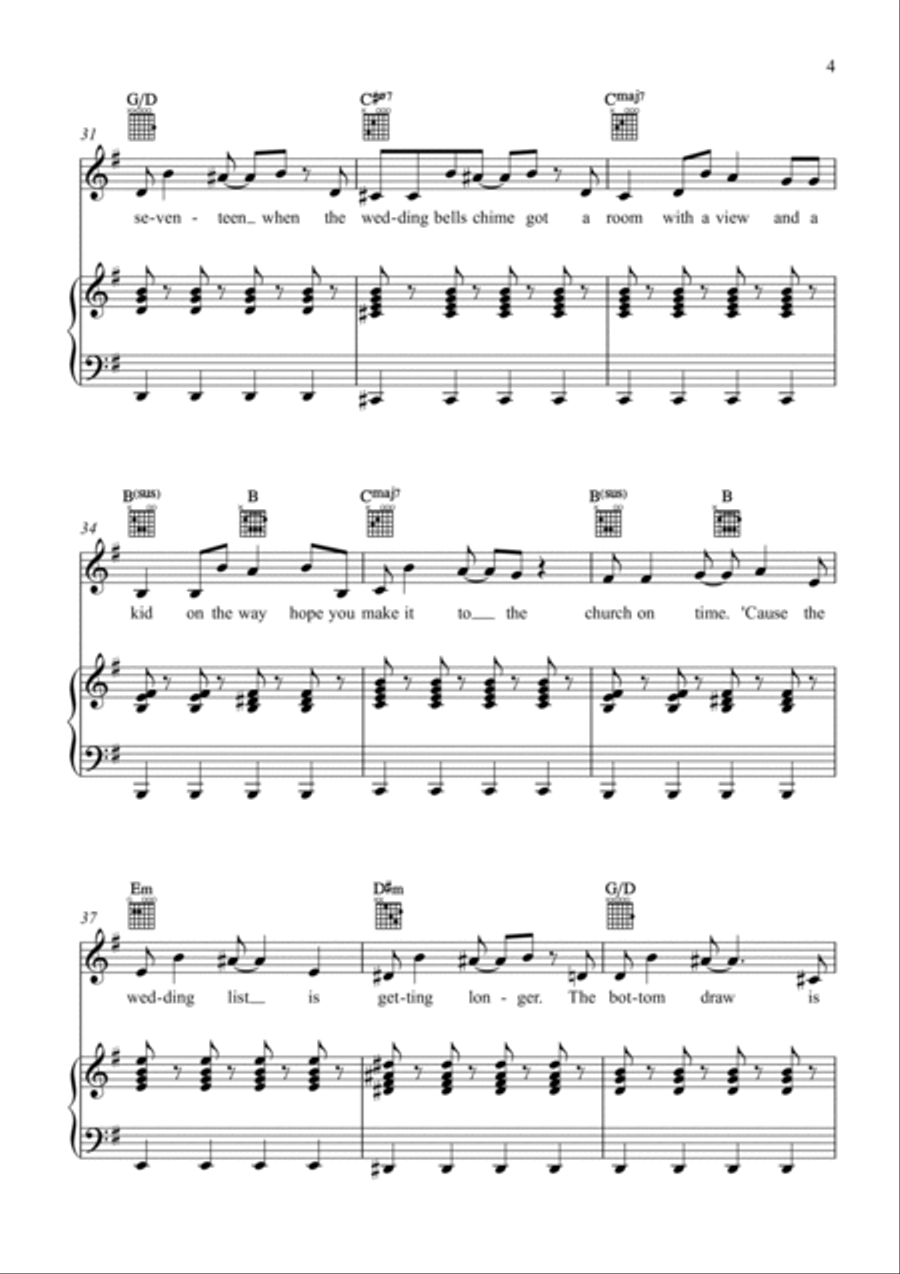 Tunnel Of Love Piano, Vocal, Guitar scores gallery preview page 4