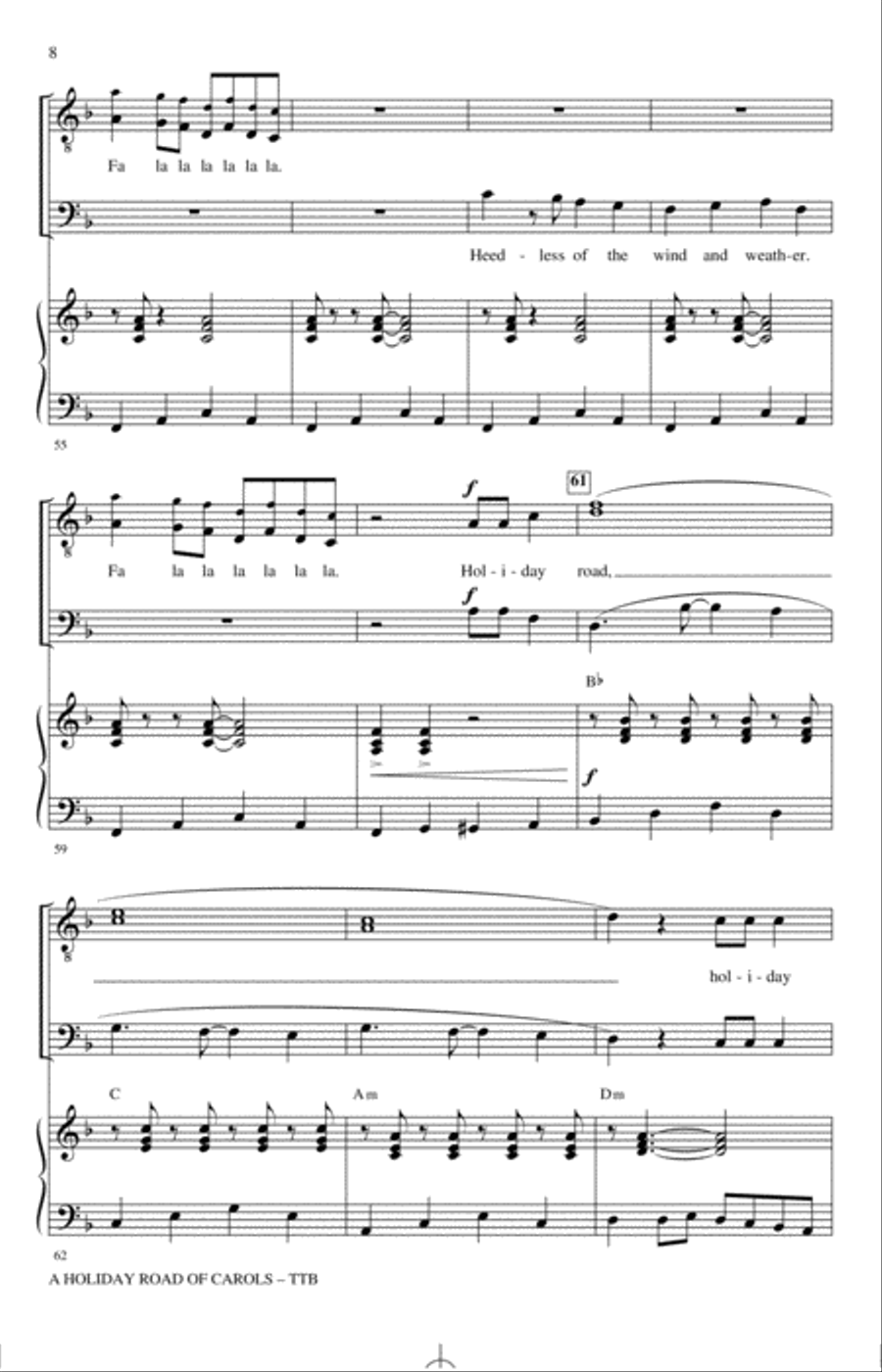 A Holiday Road of Carols TTBB scores gallery preview page 7