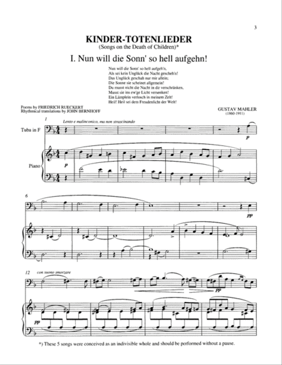 Kinder-Totenlieder Kinder-Totenlieder Tuba scores gallery preview page 4