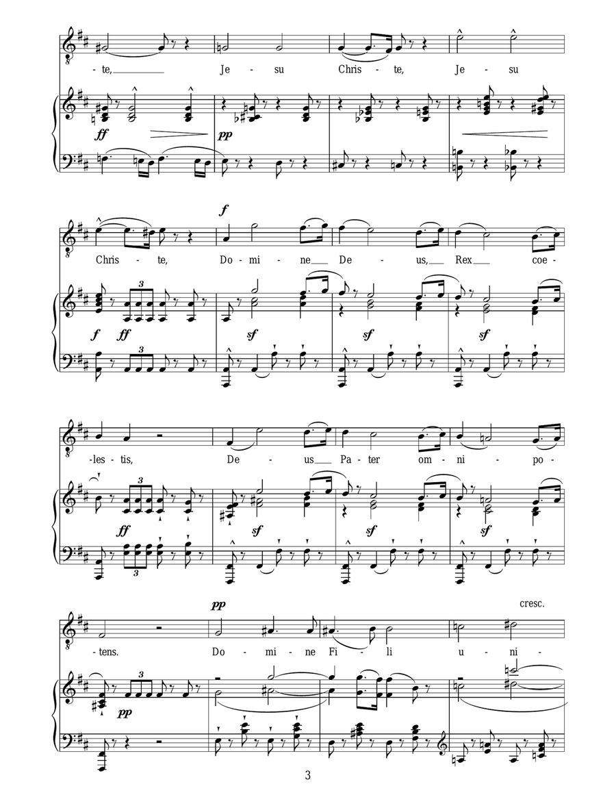 Domine Deus Piano, Vocal scores gallery preview page 3