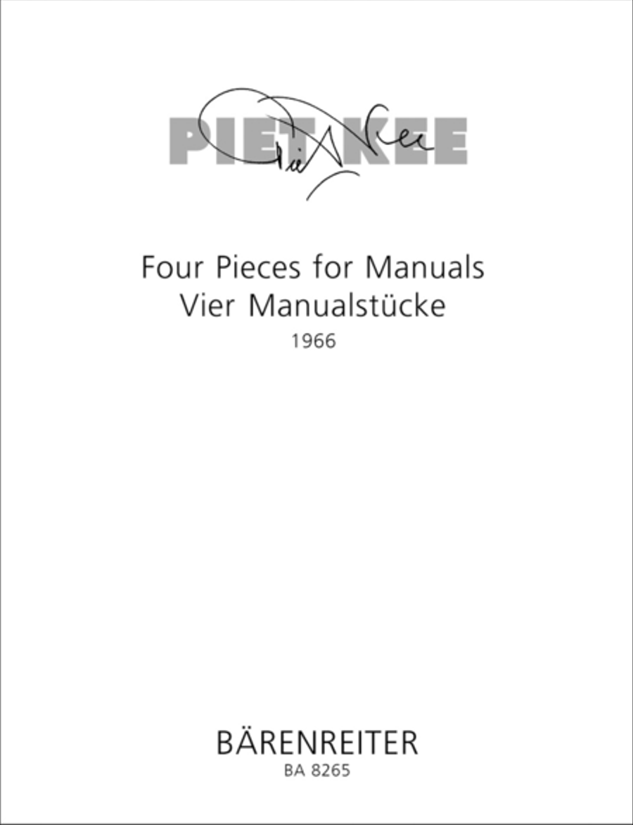 Four Pieces for Manuals / Vier Manualstücke (1966) Organ scores gallery preview page 1